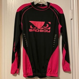 Bad Boy long sleeve compression shirt. Black/pink Women’s XL